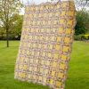 c. 1930 Yellow Double Wedding Ring Quilt