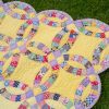 c. 1930 Yellow Double Wedding Ring Quilt - Image 9