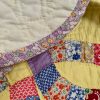 c. 1930 Yellow Double Wedding Ring Quilt - Image 6