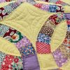 c. 1930 Yellow Double Wedding Ring Quilt - Image 5