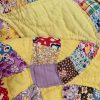 c. 1930 Yellow Double Wedding Ring Quilt - Image 4