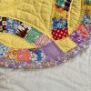 c. 1930 Yellow Double Wedding Ring Quilt - Image 3