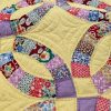 c. 1930 Yellow Double Wedding Ring Quilt - Image 2