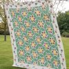 1930s Quilt Top with Flowers and Pieced Star Variation