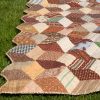 Outstanding Tumbling Blocks Quilt c1870 - Image 6