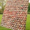 Outstanding Tumbling Blocks Quilt c1870 - Image 9