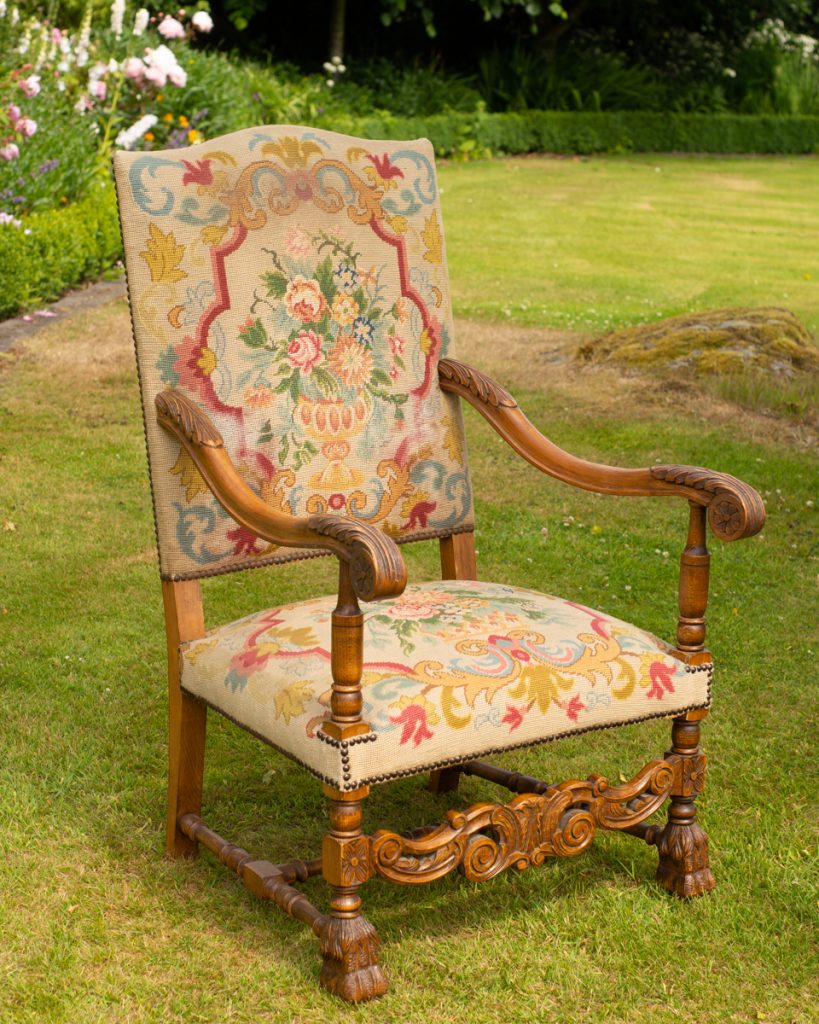 Antique Tapestry Chair C 19th Century The Old Courthouse, Greyabbey