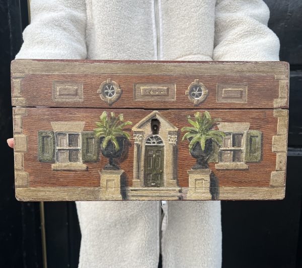 Antique Painted Georgian House Box