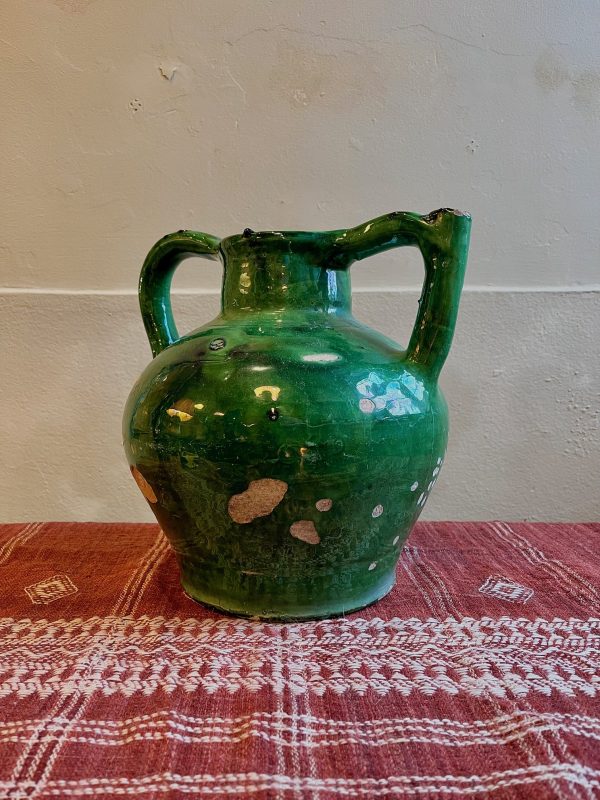 Rare 19th Century Green Glazed  Terracotta  Water /Oil Pourer - Image 3