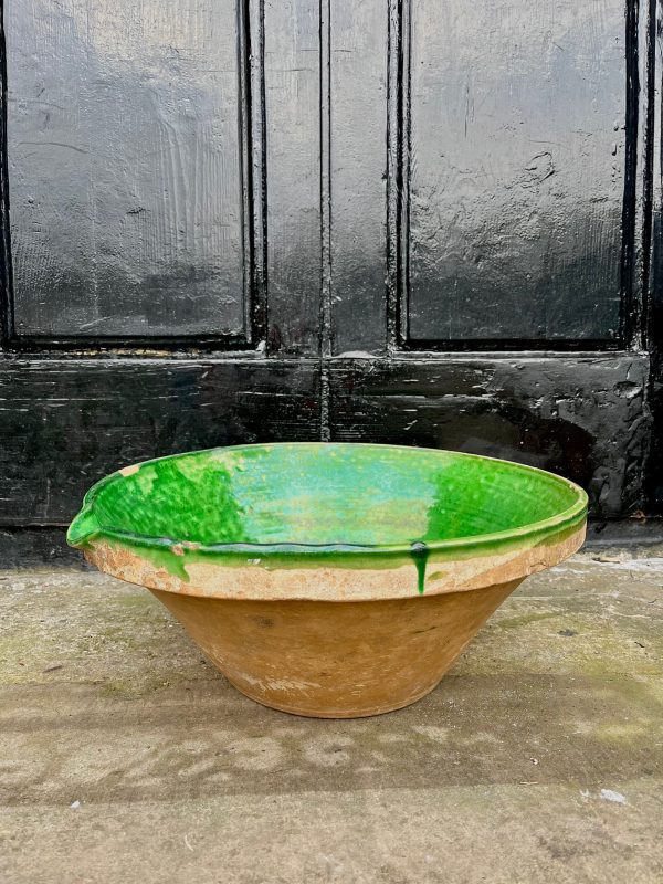 Antique 19th Century French Tian Bowl Green Glaze