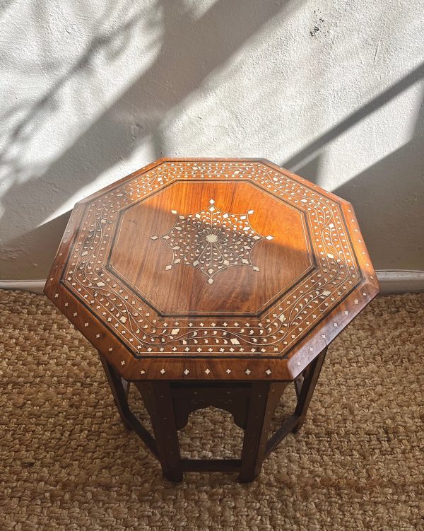 Amazing Antique Moorish Inlaid Table, C. 1870