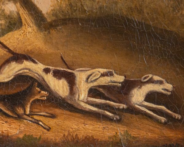 C. 1830, Georgian Hunting Dogs, Oil - Image 3