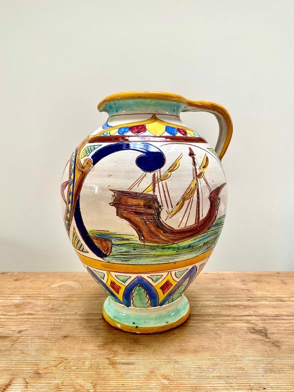 Large Vintage Continental Sgraffito Vase/Jug
