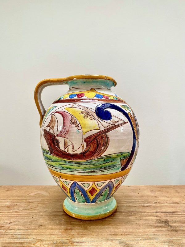 Large Vintage Continental Sgraffito Vase/Jug - Image 3