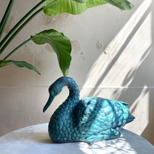 Antique Bronze Swan