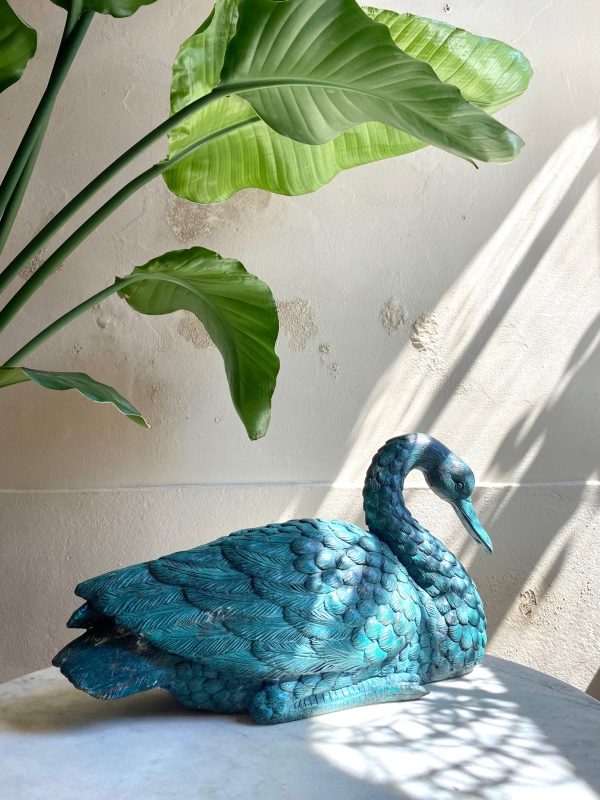 Antique Bronze Swan - Image 2