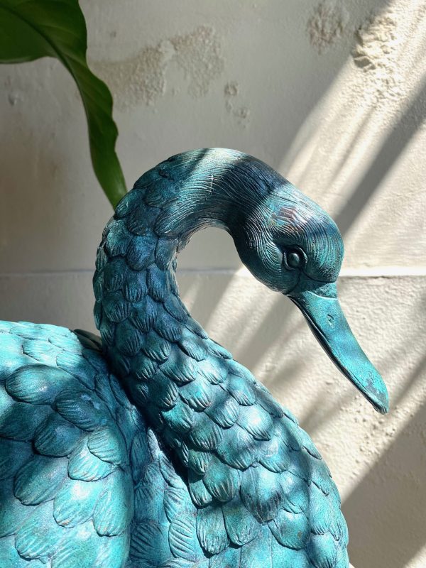 Antique Bronze Swan - Image 3