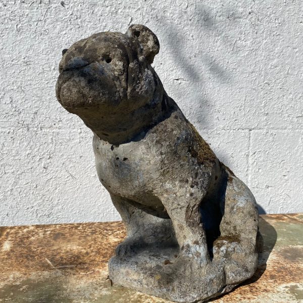 Vintage Bulldog Garden Statue