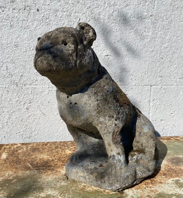 Vintage Bulldog Garden Statue
