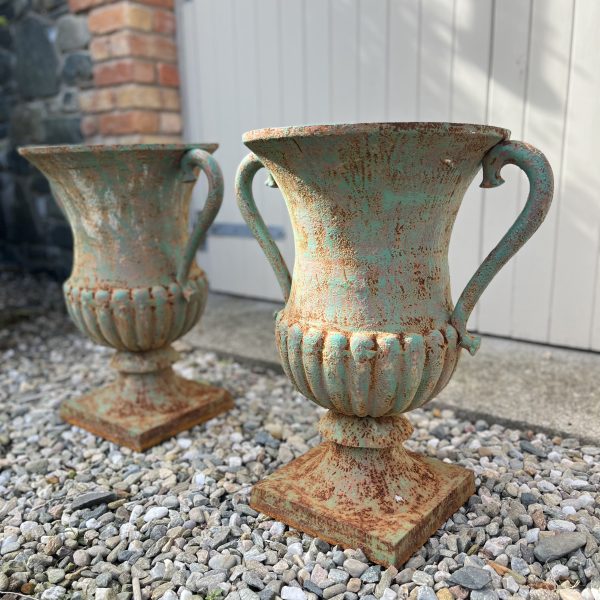 Victorian Cast Iron Urns