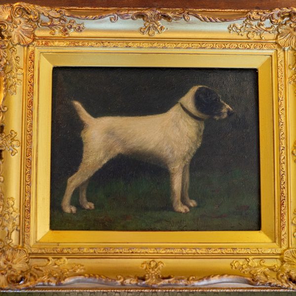 Terrier Painting, Signed, 19th Century
