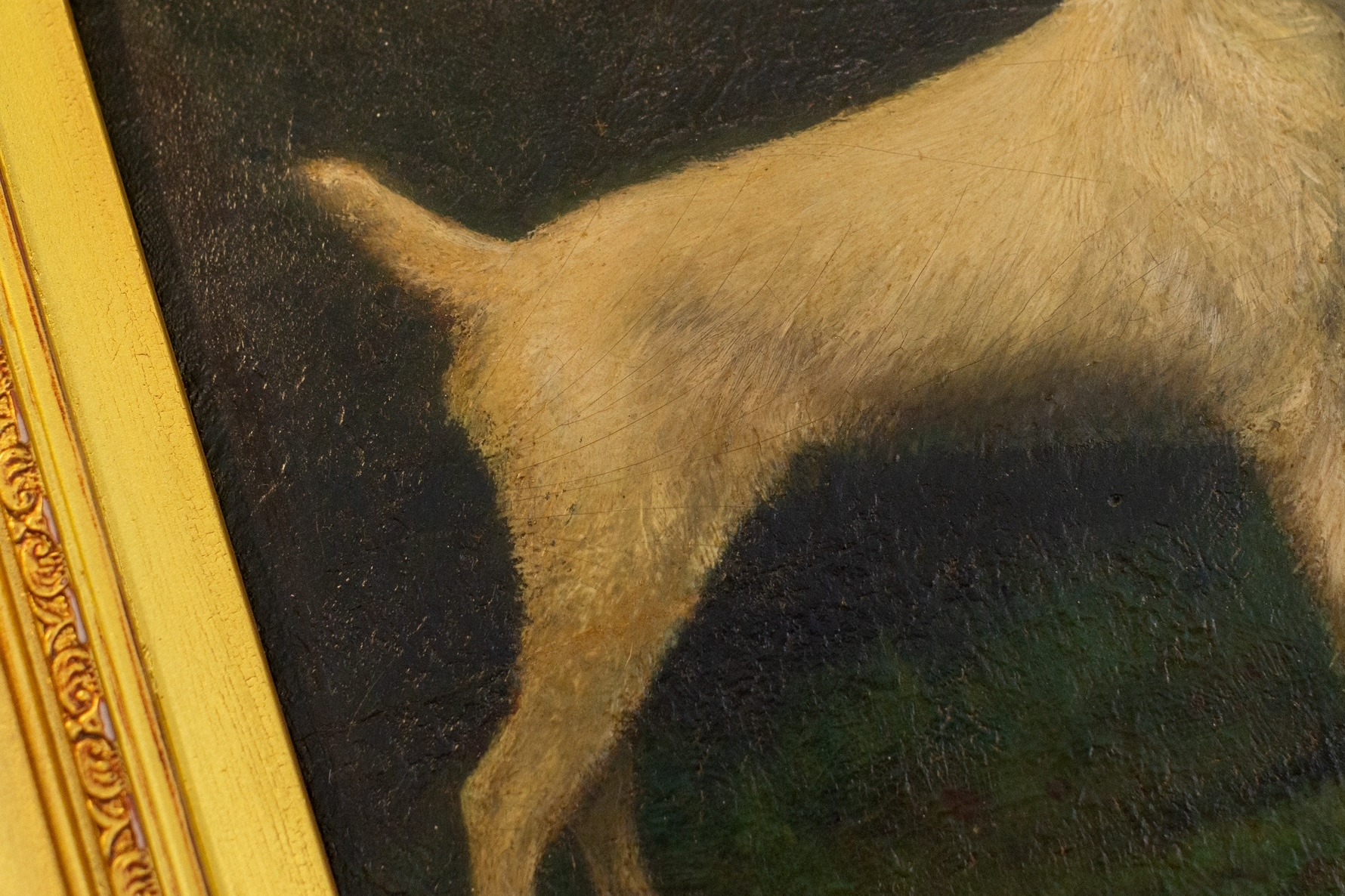 Terrier Painting, Signed, 19th Century - Image 3