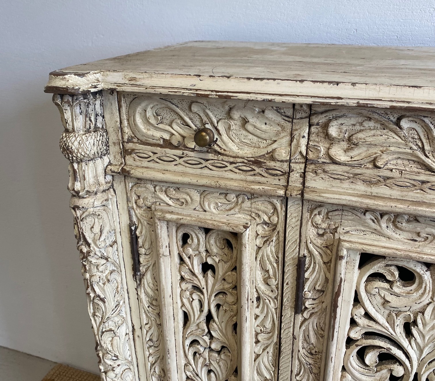 Indian Carved Wooden Side Cabinet - Image 2