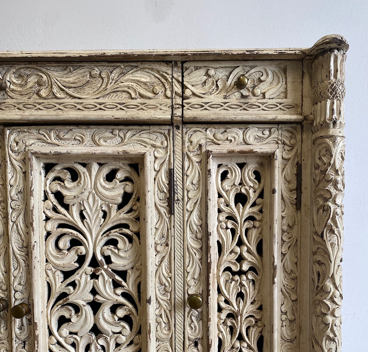 Indian Carved Wooden Side Cabinet - Image 3