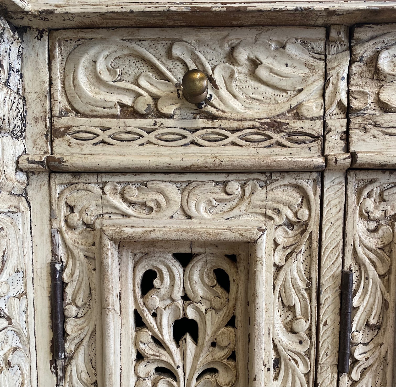 Indian Carved Wooden Side Cabinet - Image 5