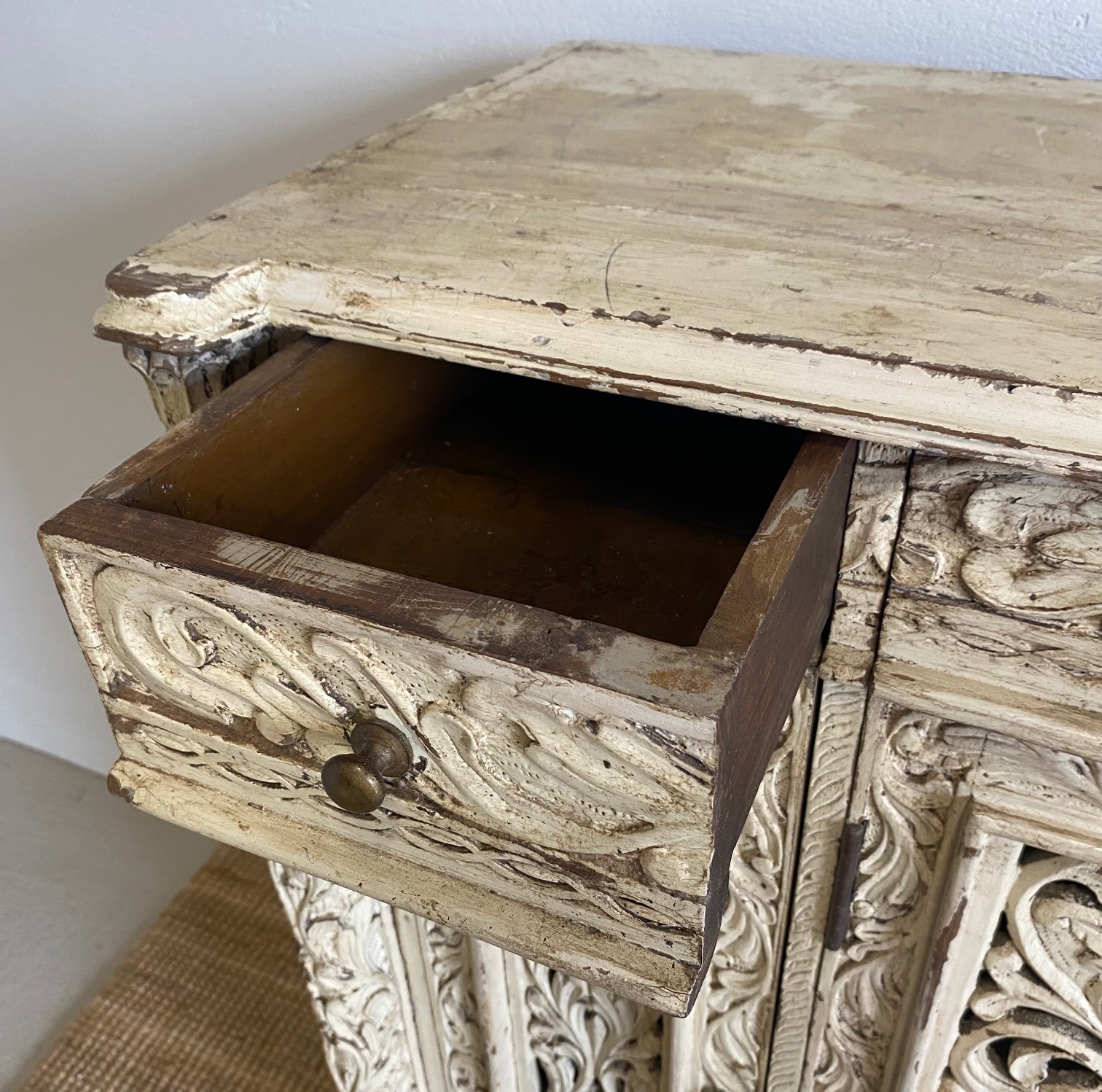 Indian Carved Wooden Side Cabinet - Image 7