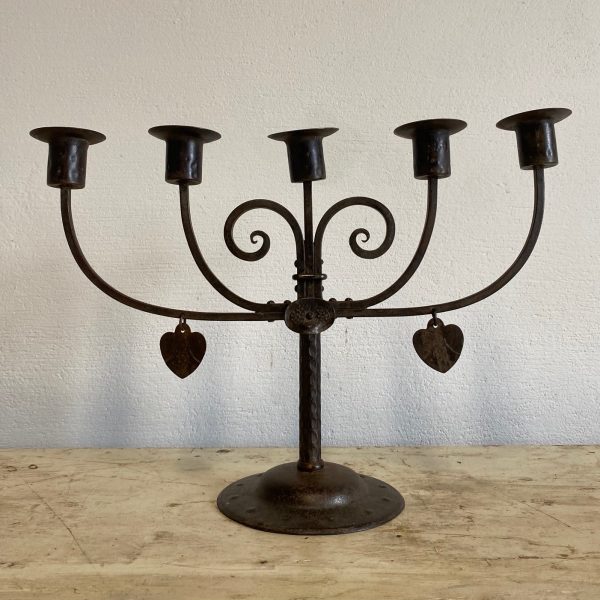 Hugo Berger (Goberg) Wrought-Iron 5 Light Candlebrum