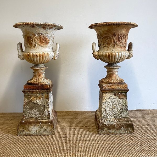 Cast Iron Garden Urns, 19th c.