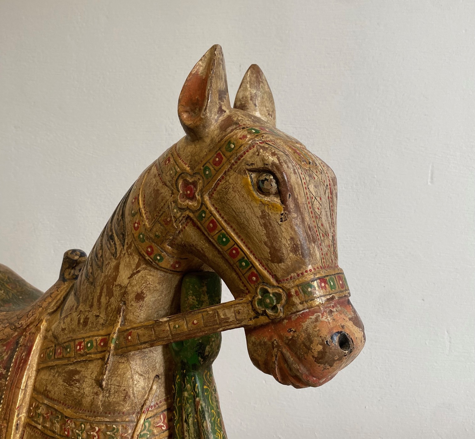 Antique Indian Hand-painted Horse - Image 2