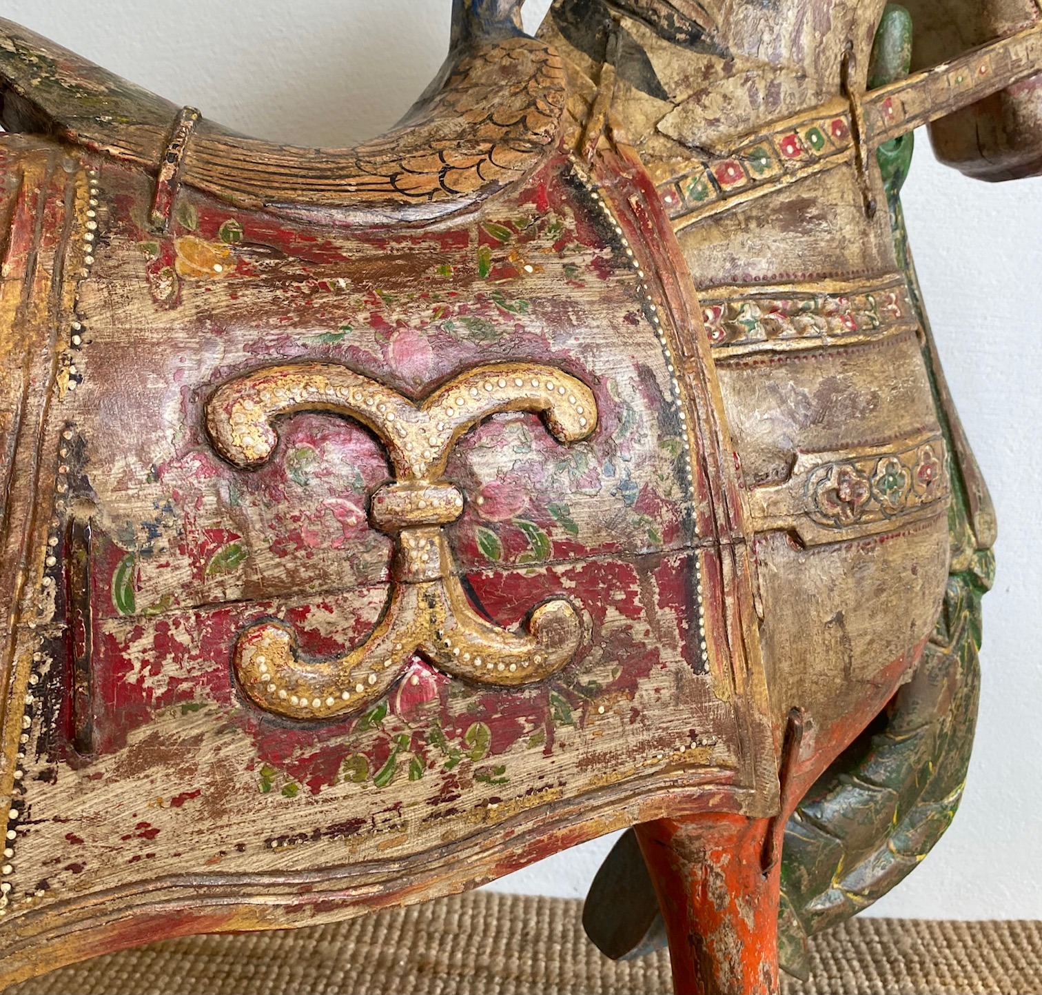Antique Indian Hand-painted Horse - Image 4